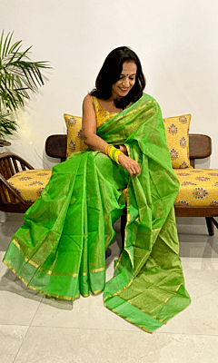 Chanderi Tissue Silk Green