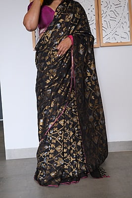 BLACK MUL TISSUE JAMDANI SAREE