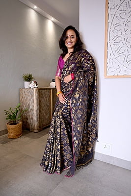 BLACK MUL TISSUE JAMDANI SAREE