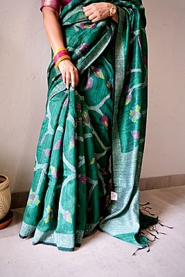 BOTTLE GREEN SILK MATKA