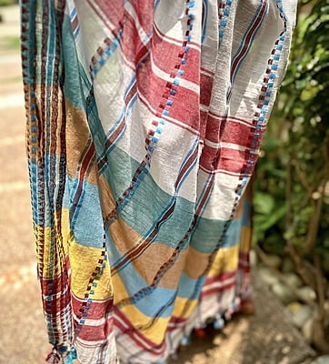 PURE HANDLOOM KHADI COTTON BEGUMPURI SAREE WHITE