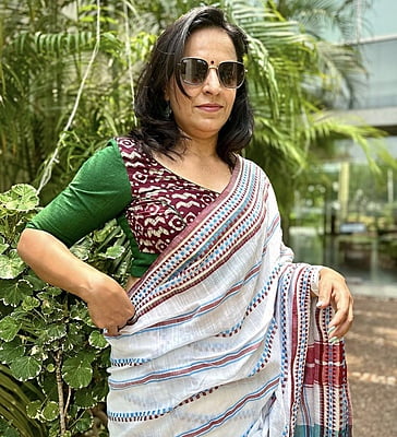 PURE HANDLOOM KHADI COTTON BEGUMPURI SAREE WHITE
