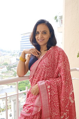 HANDBLOCK PRINT KHADI LINEN SAREE – PINK HANDBLOCK PRINT KHADI LINEN SAREE – PINK