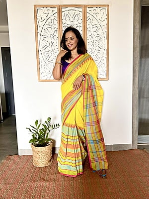 KHADI COTTON BEGUMPURI - YELLOW