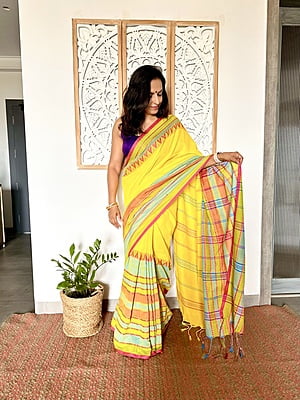 KHADI COTTON BEGUMPURI - YELLOW