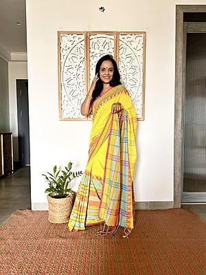 KHADI COTTON BEGUMPURI - YELLOW