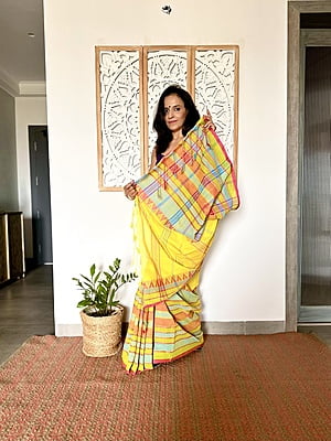 KHADI COTTON BEGUMPURI - YELLOW
