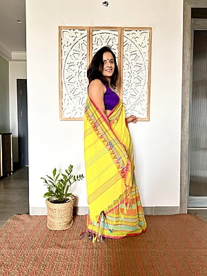 KHADI COTTON BEGUMPURI - YELLOW
