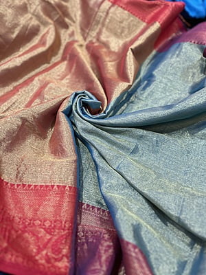 FIROZI MUL TISSUE WITH ZARI BORDER FIROZI MUL TISSUE WITH ZARI BORDER