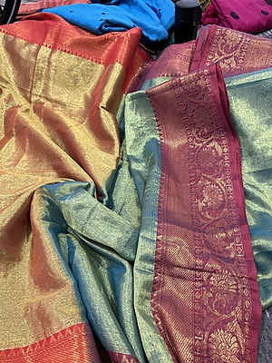 FIROZI MUL TISSUE WITH ZARI BORDER