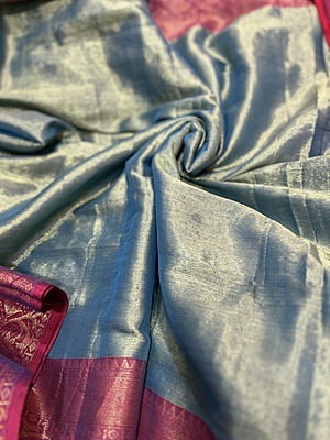 FIROZI MUL TISSUE WITH ZARI BORDER FIROZI MUL TISSUE WITH ZARI BORDER