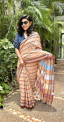 PURE HANDLOOM KHADI COTTON BEGUMPURI SAREE