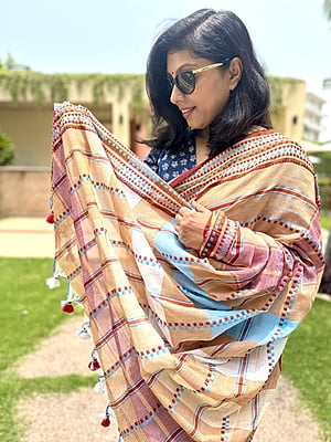 PURE HANDLOOM KHADI COTTON BEGUMPURI SAREE