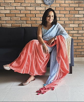 Sky Blue Tie Dye Mulmul Cotton Saree