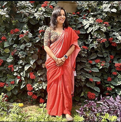 Rust Tie Dye Mulmul Cotton Saree