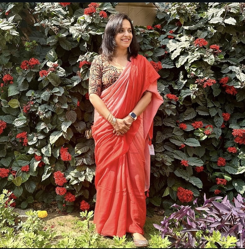 Rust Tie Dye Mulmul Cotton Saree