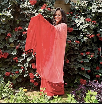 Rust Tie Dye Mulmul Cotton Saree