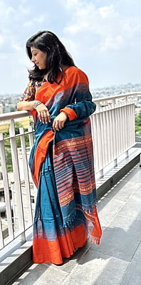 PURE HANDLOOM COTTON WITH WOVEN MOTIFS ON PALLU AND BLOUSE PIECE PURE HANDLOOM COTTON WITH WOVEN MOTIFS ON PALLU AND BLOUSE PIECE