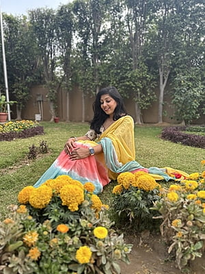 Yellow Tie Dye Mulmul Cotton Saree