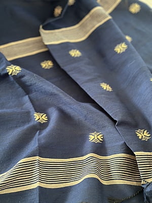 PURE HANDLOOM DUPATTA - NAVY BLUE PURE HANDLOOM DUPATTA - NAVY BLUE