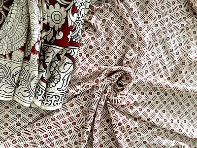 COTTON KALAMKARI SAREE-MARO0ON COTTON KALAMKARI SAREE-MARO0ON