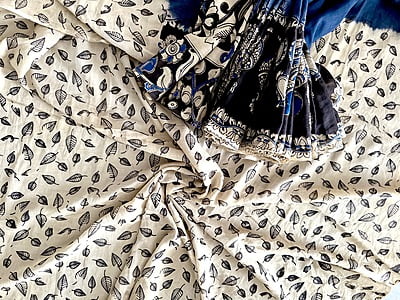 COTTON KALAMKARI SAREE - DARK GREY AND BLACK