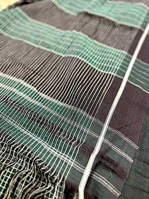 PURE HANDLOOM COTTON SAREE - GREEN