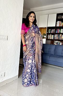 GREY MUL TISSUE JAMDANI SAREE