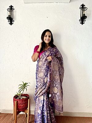 GREY MUL TISSUE JAMDANI SAREE