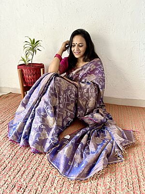 GREY MUL TISSUE JAMDANI SAREE