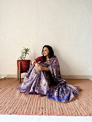 GREY MUL TISSUE JAMDANI SAREE