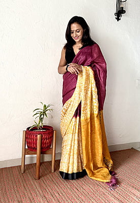 Linen Madhubani – Wine