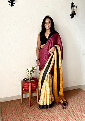 Linen Madhubani – Wine