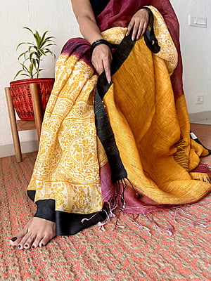 Linen Madhubani – Wine