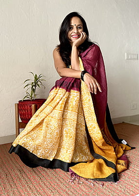 Linen Madhubani – Wine