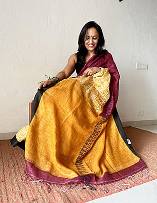 Linen Madhubani – Wine