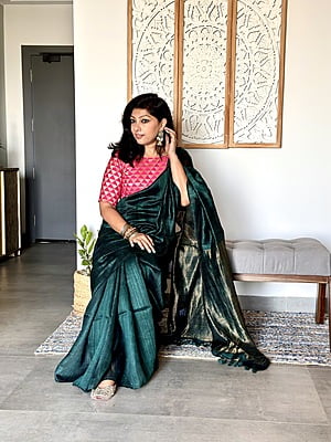 Handwoven Matka Silk Saree Handwoven Matka Silk Saree