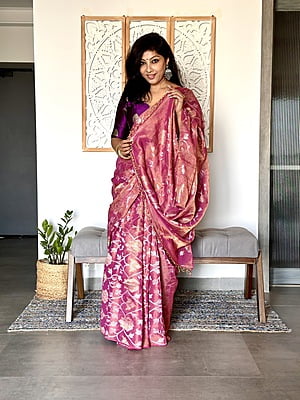PINK MULTISSUE JAMDANI SAREE PINK MULTISSUE JAMDANI SAREE