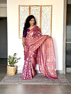 PINK MULTISSUE JAMDANI SAREE PINK MULTISSUE JAMDANI SAREE