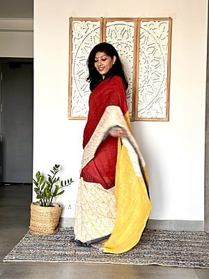 Linen Madhubani - Red