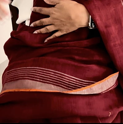 PURE LINEN MAROON SAREE