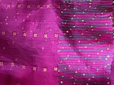 Pure Muslin saree with all over Sequins woven and Woven Border – Purple