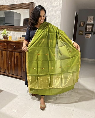 PURE HANDLOOM CHANDERI SILK DUPATTA