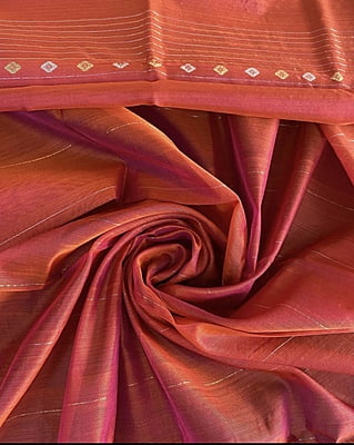 PURE HANDLOOM CHANDERI SILK DUPATTA - RUST PURE HANDLOOM CHANDERI SILK DUPATTA - RUST