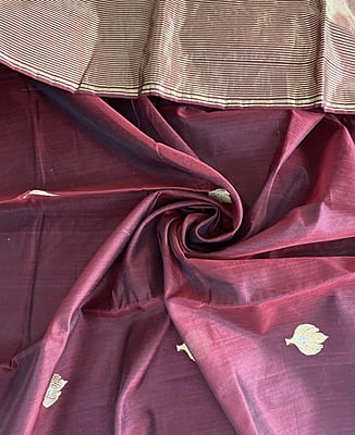 PURE HANDLOOM CHANDERI SILK DUPATTA - MAROON