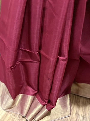 PURE HANDLOOM CHANDERI SILK SAREE - MAROON