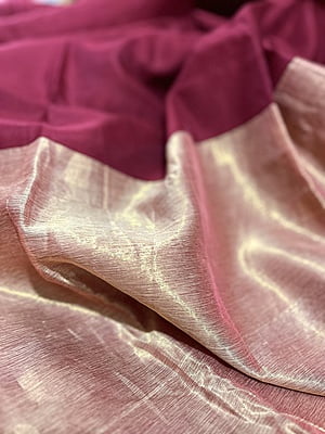 PURE HANDLOOM CHANDERI SILK SAREE - MAROON