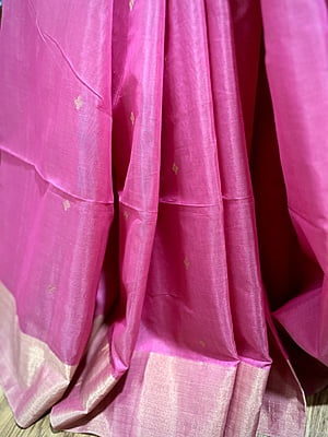 PURE HANDLOOM CHANDERI SILK SAREE - PINK PURE HANDLOOM CHANDERI SILK SAREE - PINK