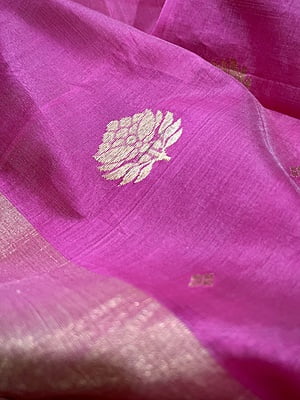 PURE HANDLOOM CHANDERI SILK SAREE - PINK PURE HANDLOOM CHANDERI SILK SAREE - PINK