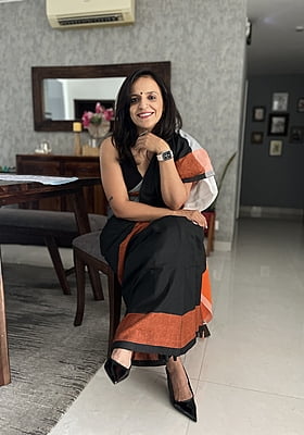 Black & Grey Khadi Cotton Saree with Orange Border Black & Grey Khadi Cotton Saree with Orange Border